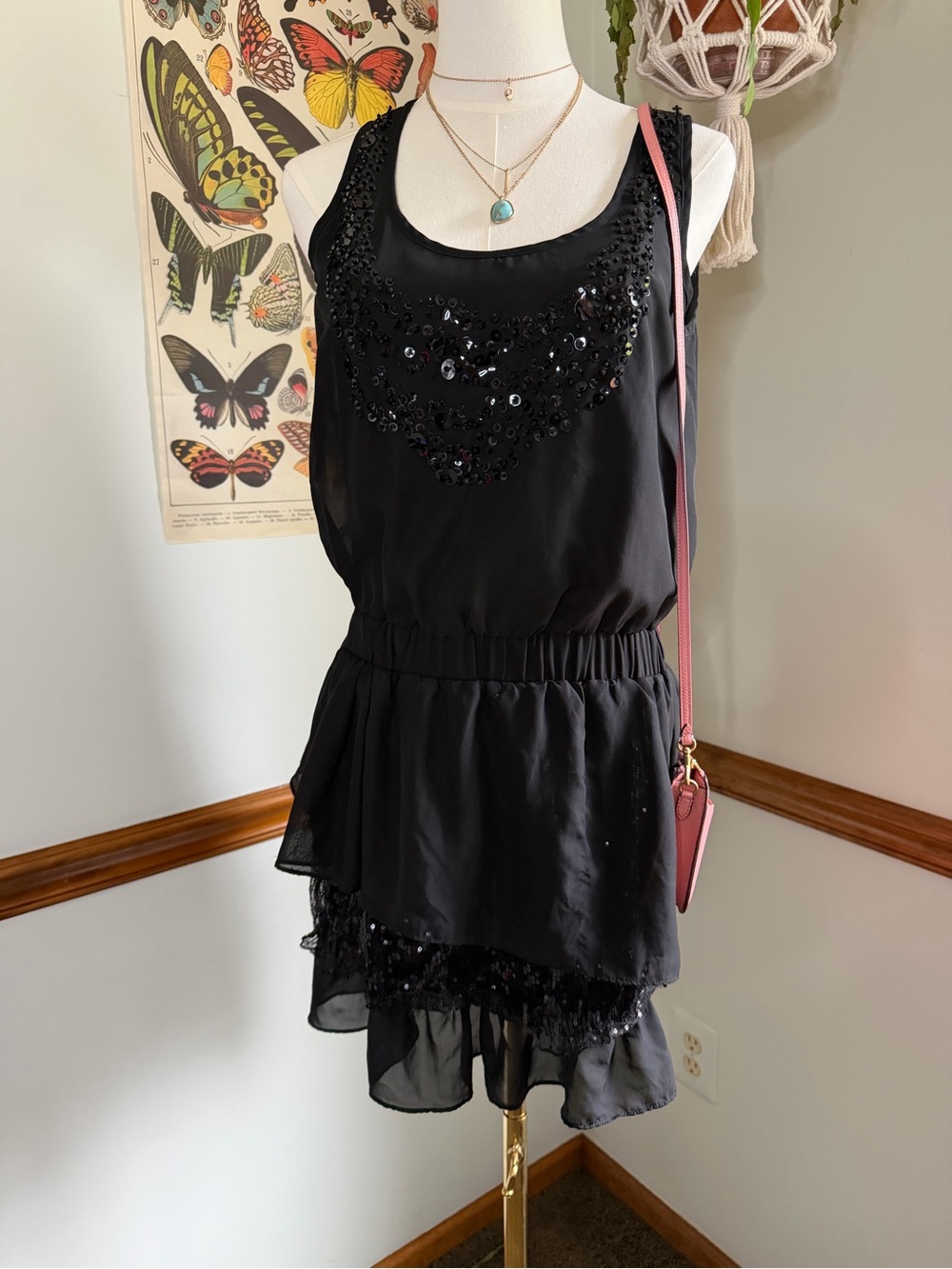 Ya Los Angeles Black mini sequin dress